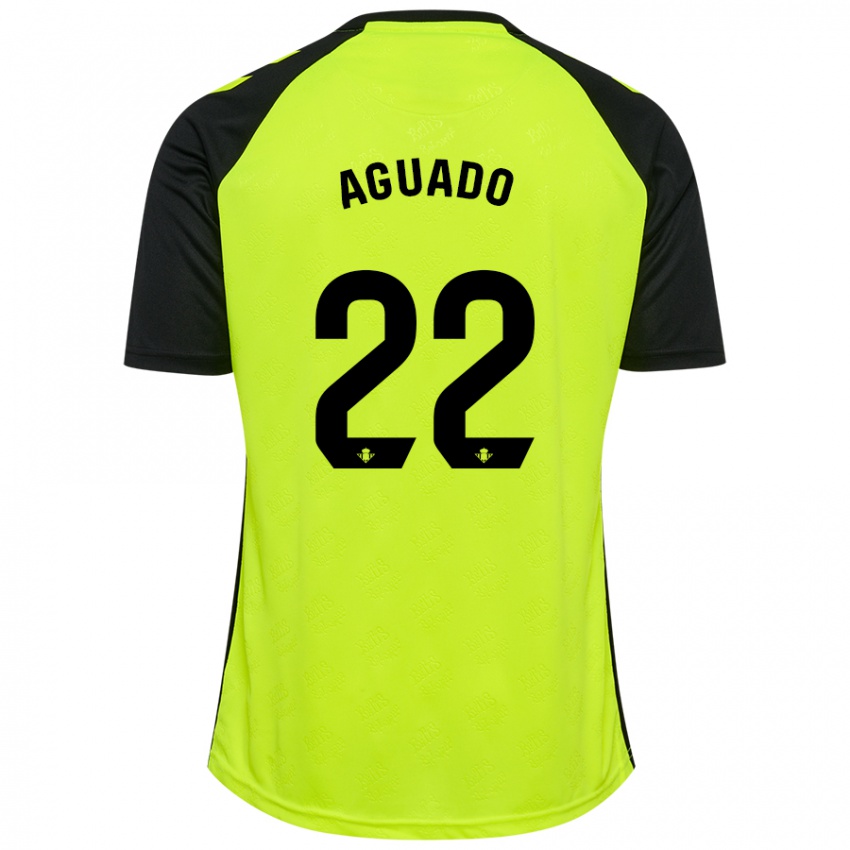 Niño Camiseta Julia Aguado Fernández #22 Amarillo Fluorescente Negro 2ª Equipación 2024/25 La Camisa México