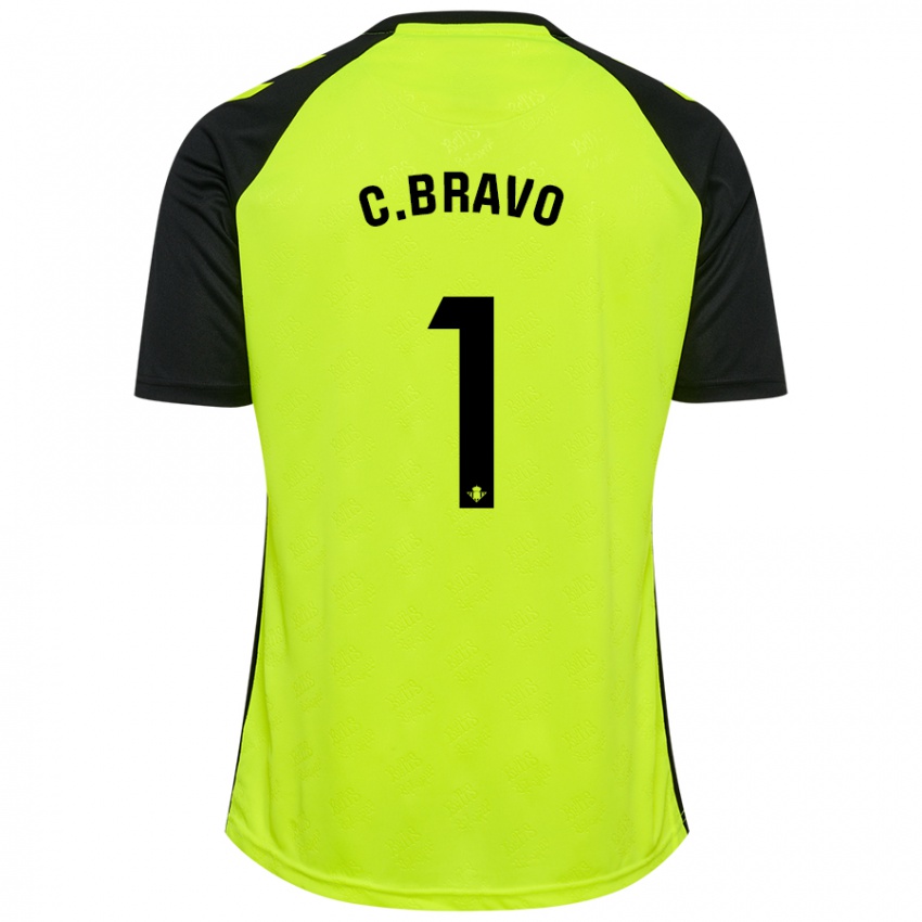 Niño Camiseta Claudio Bravo #1 Amarillo Fluorescente Negro 2ª Equipación 2024/25 La Camisa México