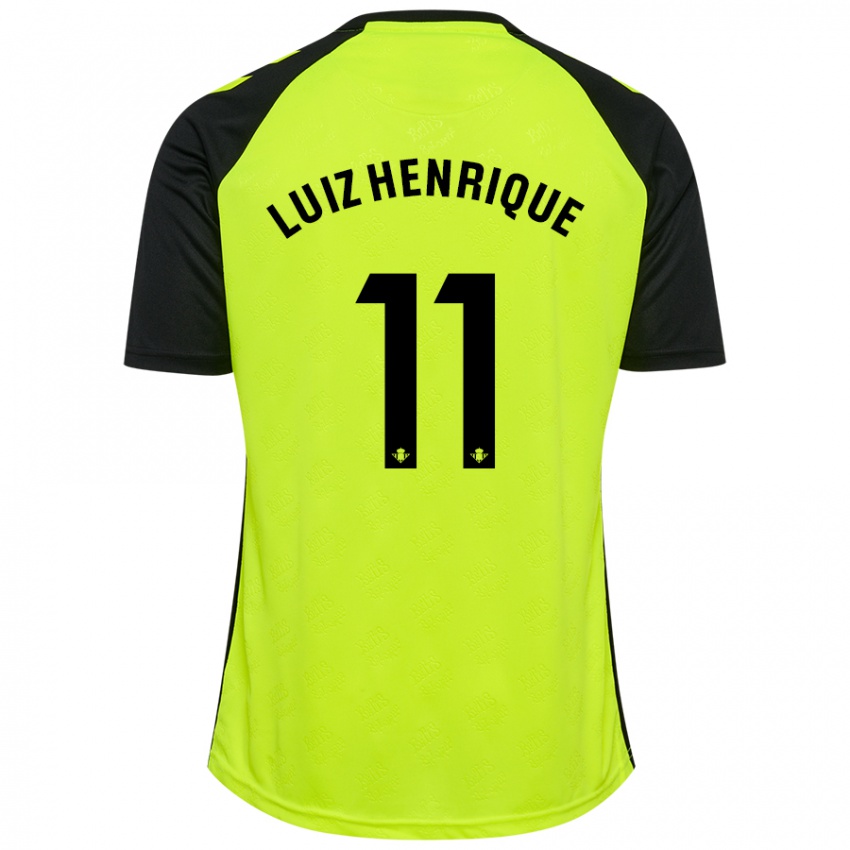 Niño Camiseta Luiz Henrique #11 Amarillo Fluorescente Negro 2ª Equipación 2024/25 La Camisa México