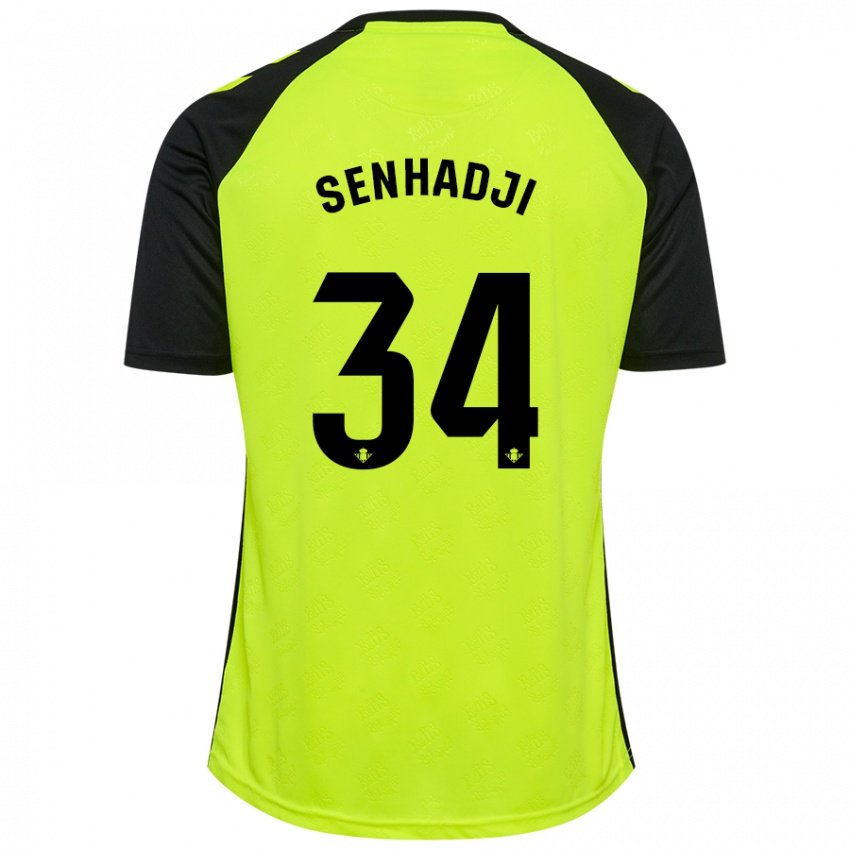 Niño Camiseta Yanis Senhadji #34 Amarillo Fluorescente Negro 2ª Equipación 2024/25 La Camisa México