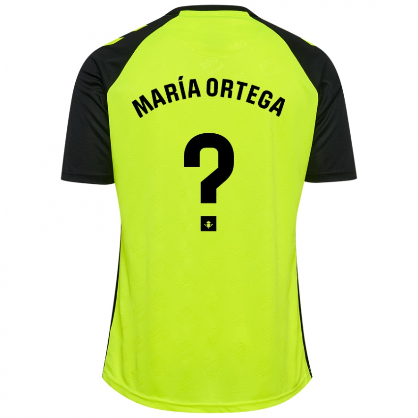 Niño Camiseta José María Ortega #0 Amarillo Fluorescente Negro 2ª Equipación 2024/25 La Camisa México