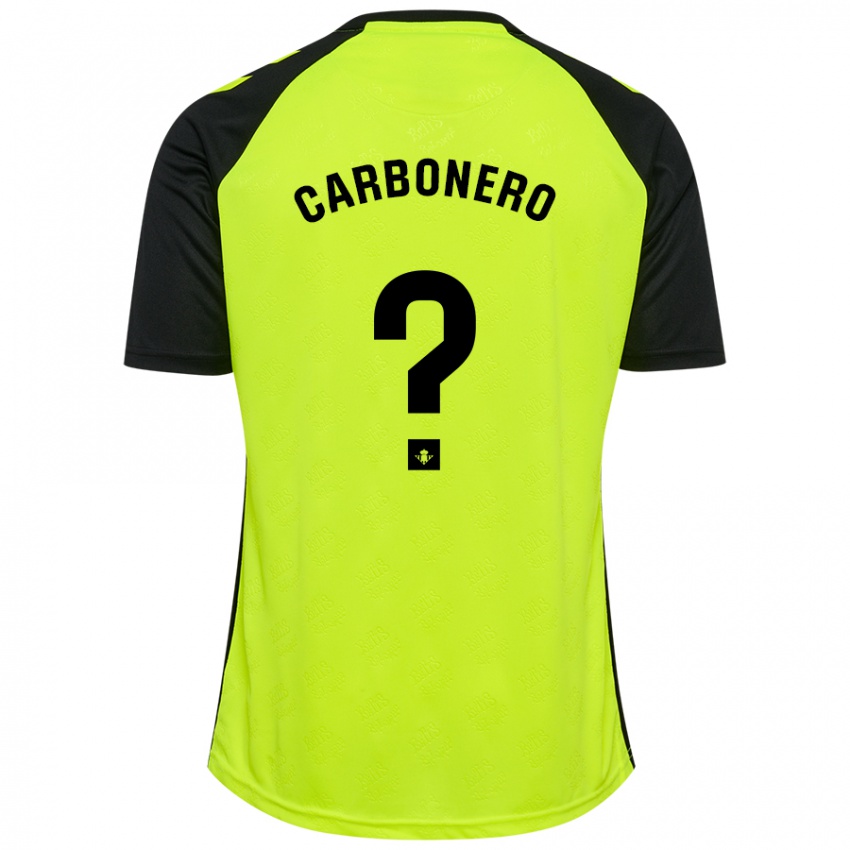 Niño Camiseta Marco Carbonero #0 Amarillo Fluorescente Negro 2ª Equipación 2024/25 La Camisa México