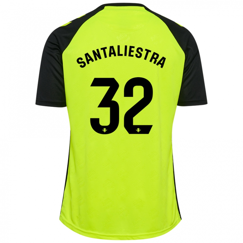 Niño Camiseta Carla Santaliestra #32 Amarillo Fluorescente Negro 2ª Equipación 2024/25 La Camisa México