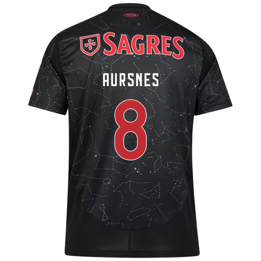 Niño Camiseta Fredrik Aursnes #8 Negro Rojo 2ª Equipación 2024/25 La Camisa México