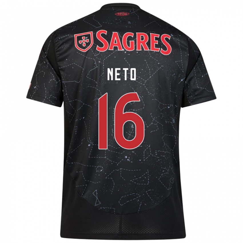 Niño Camiseta Martim Neto #16 Negro Rojo 2ª Equipación 2024/25 La Camisa México