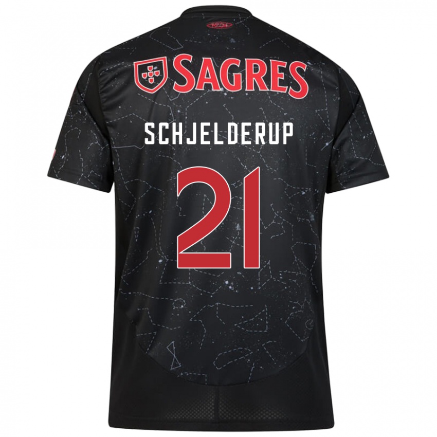 Niño Camiseta Andreas Schjelderup #21 Negro Rojo 2ª Equipación 2024/25 La Camisa México