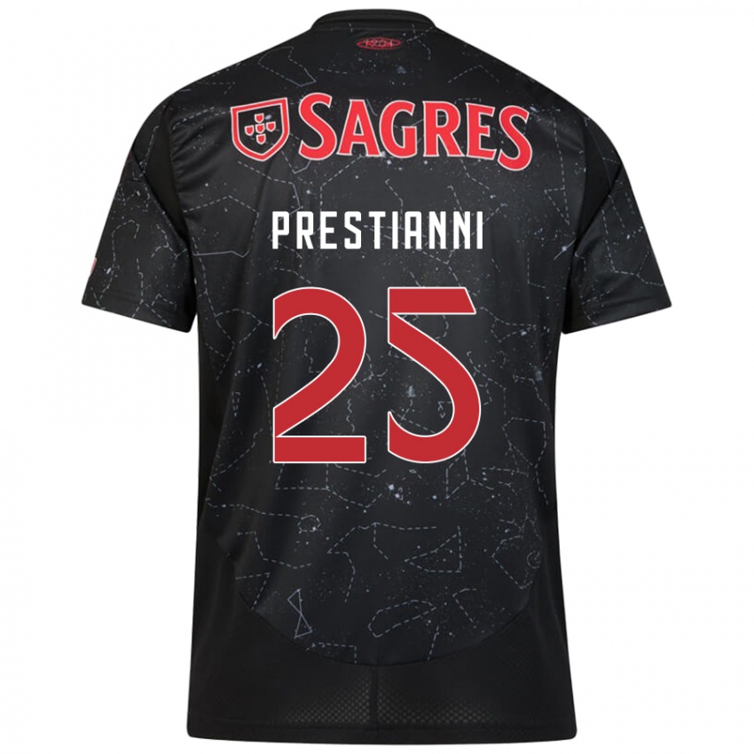 Niño Camiseta Gianluca Prestianni #25 Negro Rojo 2ª Equipación 2024/25 La Camisa México