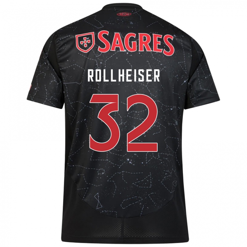 Niño Camiseta Benjamín Rollheiser #32 Negro Rojo 2ª Equipación 2024/25 La Camisa México