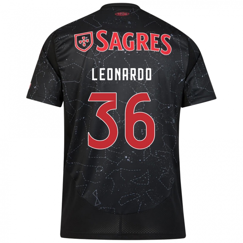 Niño Camiseta Marcos Leonardo #36 Negro Rojo 2ª Equipación 2024/25 La Camisa México