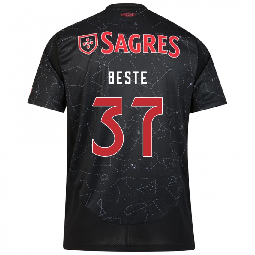 Niño Camiseta Jan-Niklas Beste #37 Negro Rojo 2ª Equipación 2024/25 La Camisa México