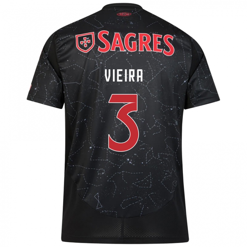 Niño Camiseta Miguel Vieira #3 Negro Rojo 2ª Equipación 2024/25 La Camisa México