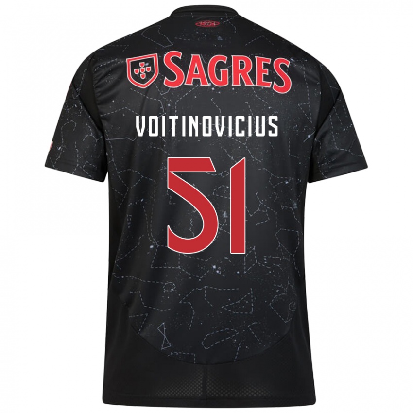 Niño Camiseta Arnas Voitinovicius #51 Negro Rojo 2ª Equipación 2024/25 La Camisa México