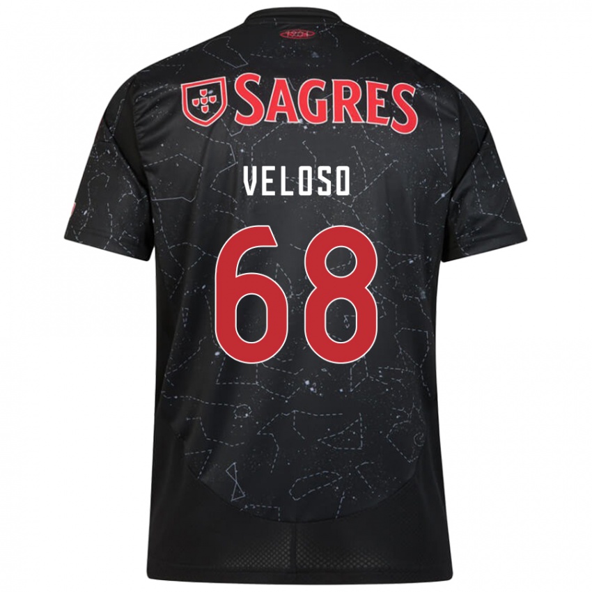 Niño Camiseta João Veloso #68 Negro Rojo 2ª Equipación 2024/25 La Camisa México