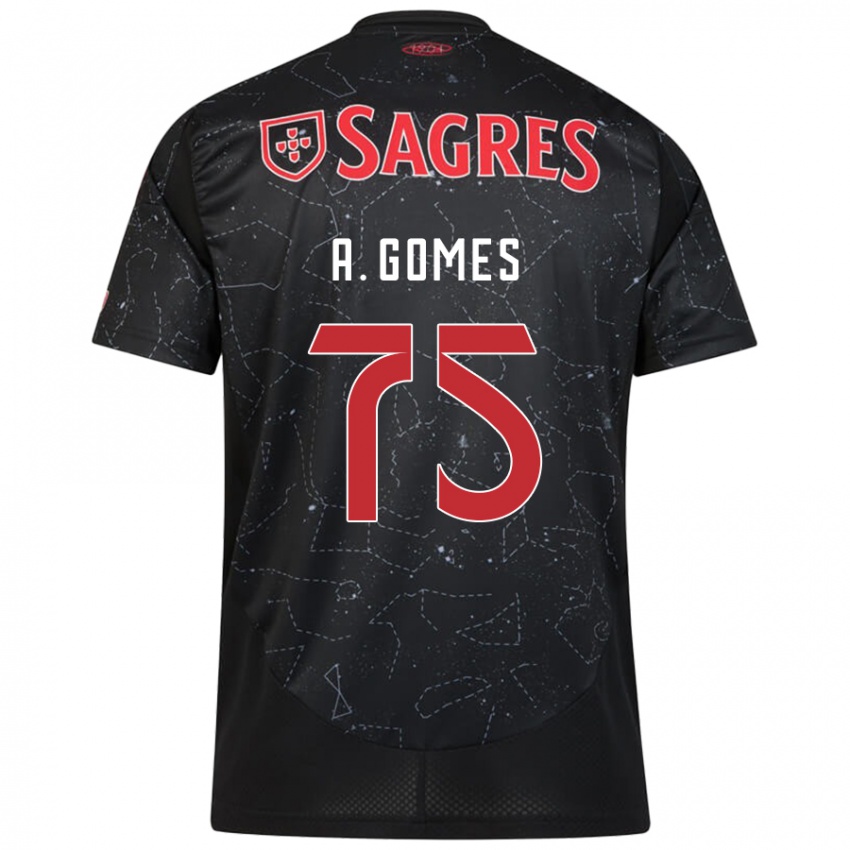 Niño Camiseta André Gomes #75 Negro Rojo 2ª Equipación 2024/25 La Camisa México