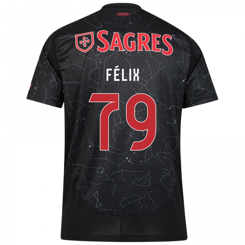 Niño Camiseta Hugo Félix #79 Negro Rojo 2ª Equipación 2024/25 La Camisa México