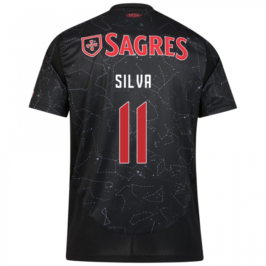 Niño Camiseta Jéssica Silva #11 Negro Rojo 2ª Equipación 2024/25 La Camisa México