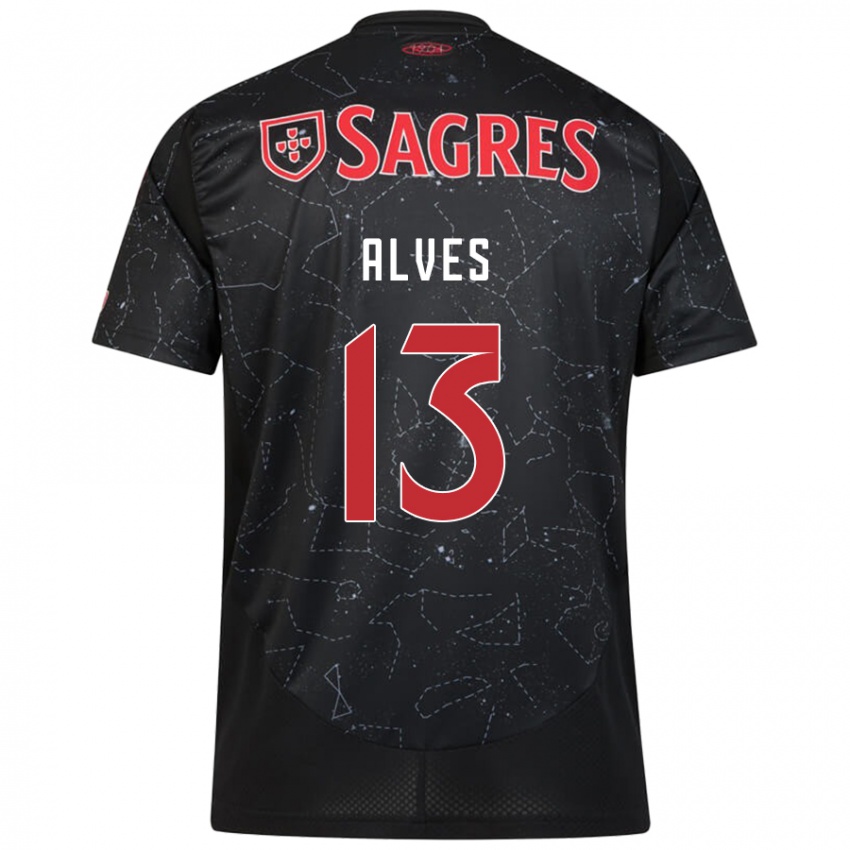 Niño Camiseta Lucia Alves #13 Negro Rojo 2ª Equipación 2024/25 La Camisa México