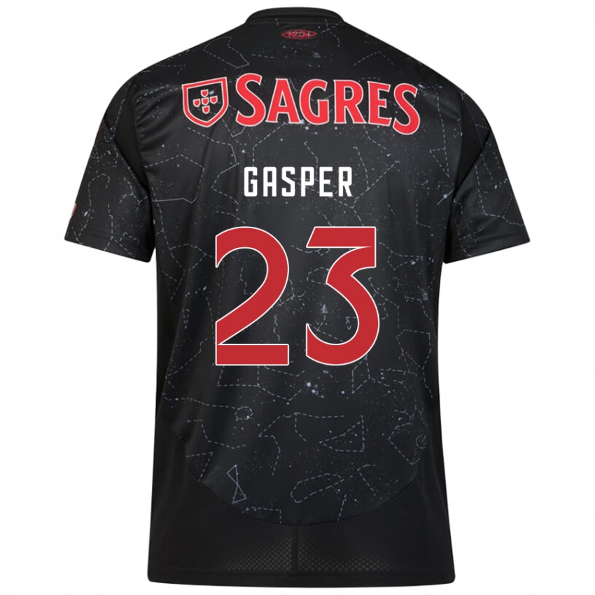 Niño Camiseta Anna Gasper #23 Negro Rojo 2ª Equipación 2024/25 La Camisa México