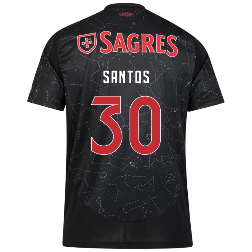 Niño Camiseta Daniela Santos #30 Negro Rojo 2ª Equipación 2024/25 La Camisa México