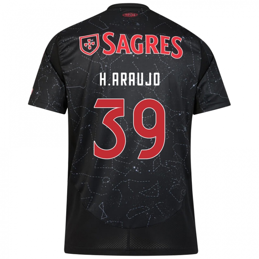 Niño Camiseta Henrique Araujo #39 Negro Rojo 2ª Equipación 2024/25 La Camisa México