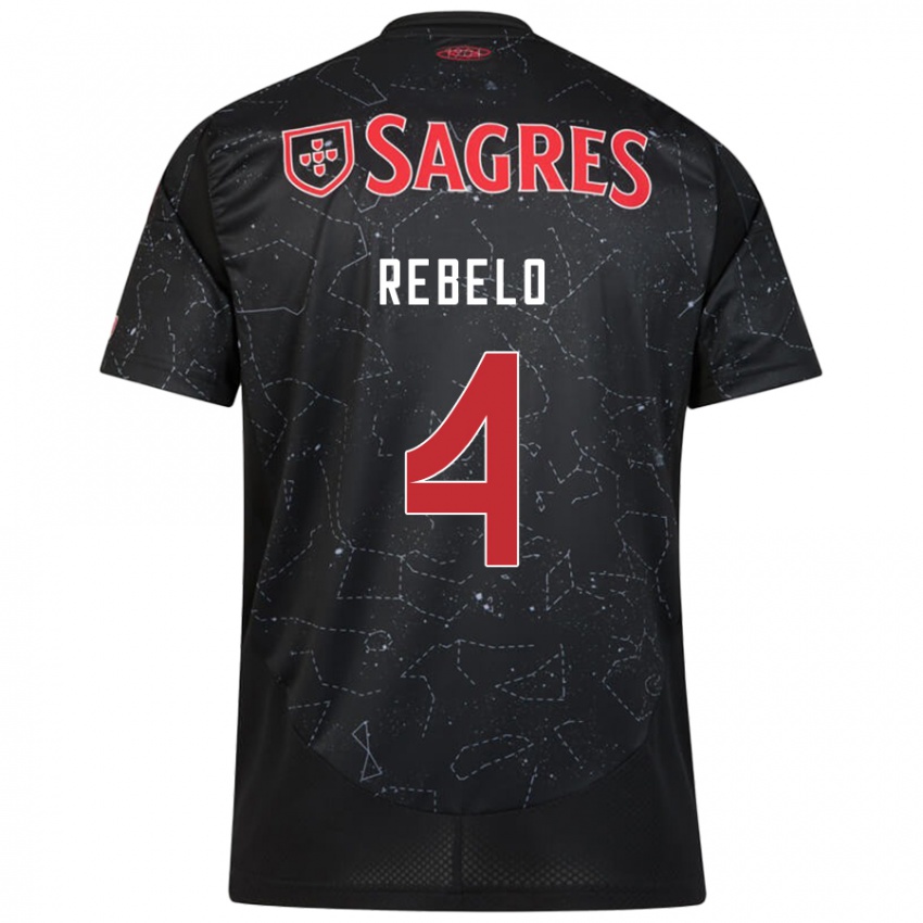 Niño Camiseta Silvia Rebelo #4 Negro Rojo 2ª Equipación 2024/25 La Camisa México