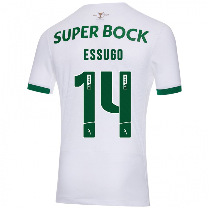 Niño Camiseta Dário Essugo #14 Blanco Verde 2ª Equipación 2024/25 La Camisa México