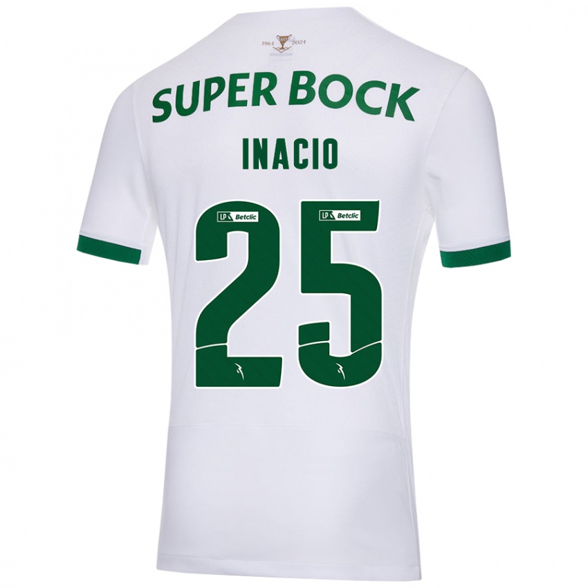 Niño Camiseta Gonçalo Inácio #25 Blanco Verde 2ª Equipación 2024/25 La Camisa México