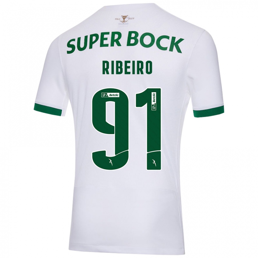 Niño Camiseta Rodrigo Ribeiro #91 Blanco Verde 2ª Equipación 2024/25 La Camisa México