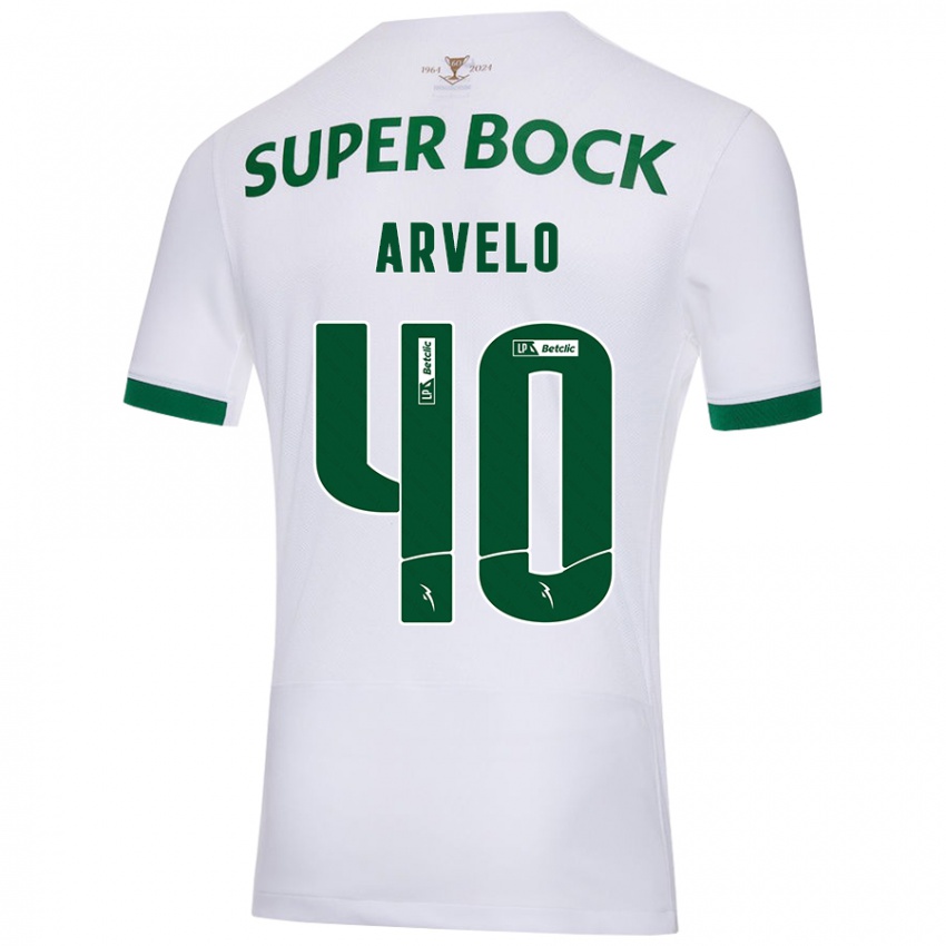 Niño Camiseta Adam Arvelo #40 Blanco Verde 2ª Equipación 2024/25 La Camisa México