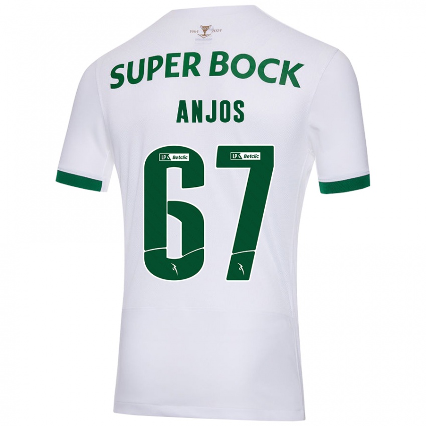 Niño Camiseta Lucas Anjos #67 Blanco Verde 2ª Equipación 2024/25 La Camisa México