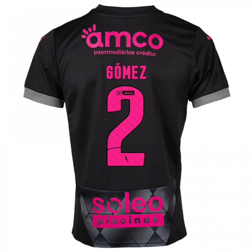 Niño Camiseta Víctor Gómez #2 Negro Rosa 2ª Equipación 2024/25 La Camisa México