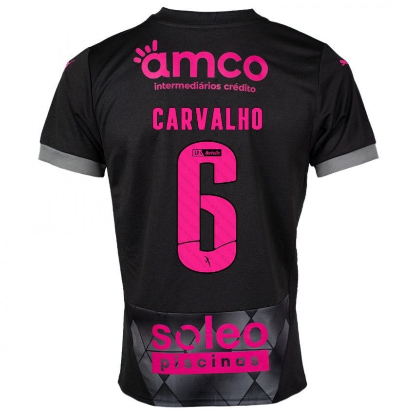 Niño Camiseta Vitor Carvalho #6 Negro Rosa 2ª Equipación 2024/25 La Camisa México