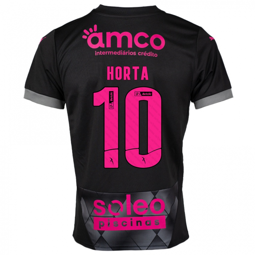 Niño Camiseta André Horta #10 Negro Rosa 2ª Equipación 2024/25 La Camisa México