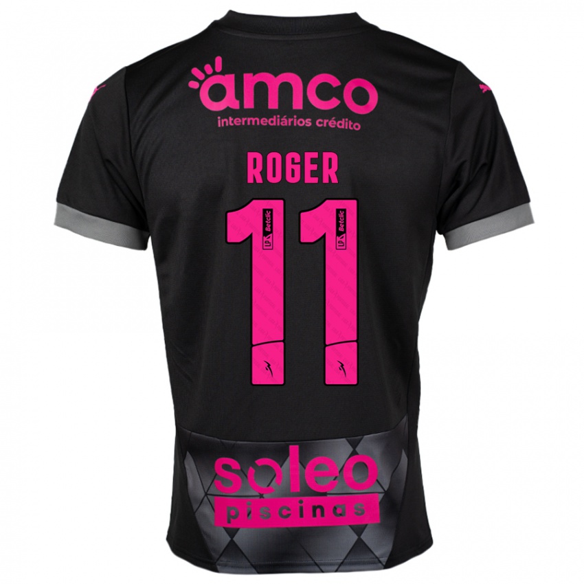 Niño Camiseta Roger #11 Negro Rosa 2ª Equipación 2024/25 La Camisa México