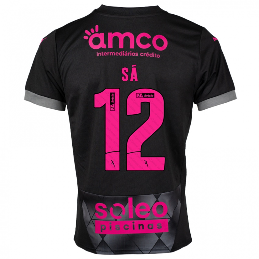 Niño Camiseta Tiago Sá #12 Negro Rosa 2ª Equipación 2024/25 La Camisa México