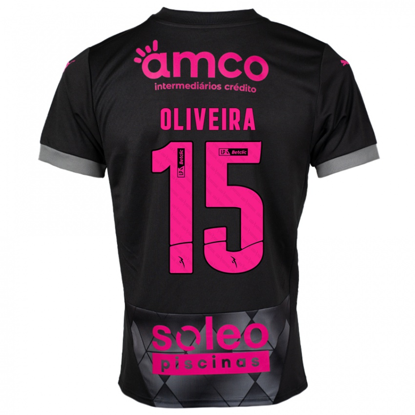 Niño Camiseta Paulo Oliveira #15 Negro Rosa 2ª Equipación 2024/25 La Camisa México