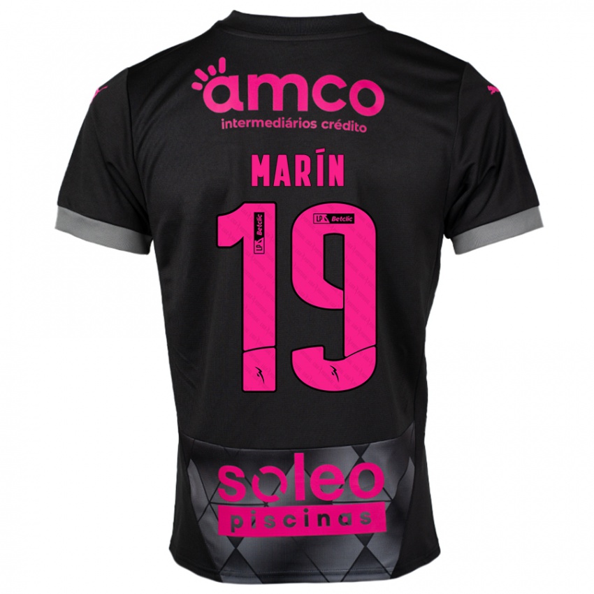 Niño Camiseta Adrián Marín #19 Negro Rosa 2ª Equipación 2024/25 La Camisa México