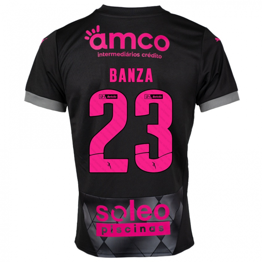 Niño Camiseta Simon Banza #23 Negro Rosa 2ª Equipación 2024/25 La Camisa México