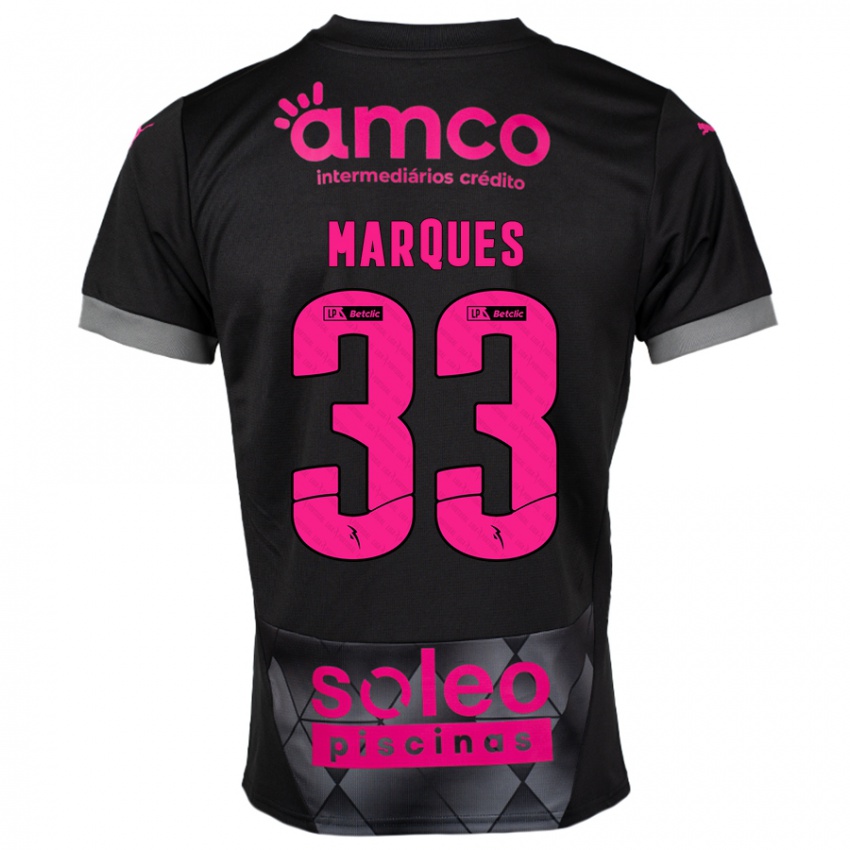 Niño Camiseta João Marques #33 Negro Rosa 2ª Equipación 2024/25 La Camisa México