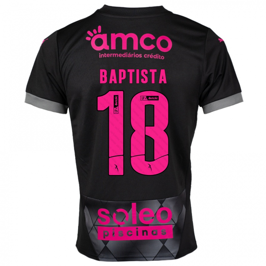 Niño Camiseta Tiago Baptista #18 Negro Rosa 2ª Equipación 2024/25 La Camisa México