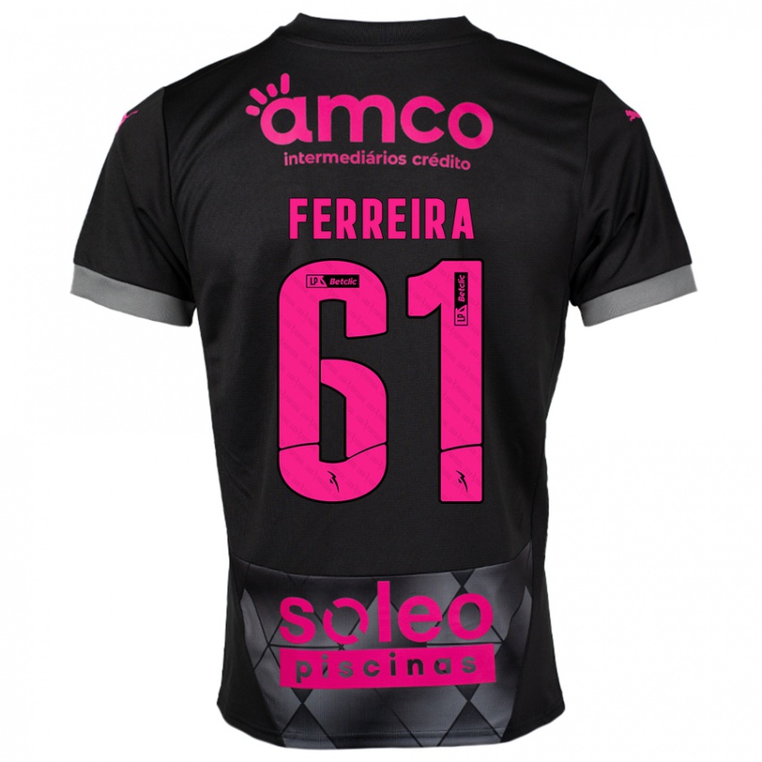 Niño Camiseta Tiago Ferreira #61 Negro Rosa 2ª Equipación 2024/25 La Camisa México