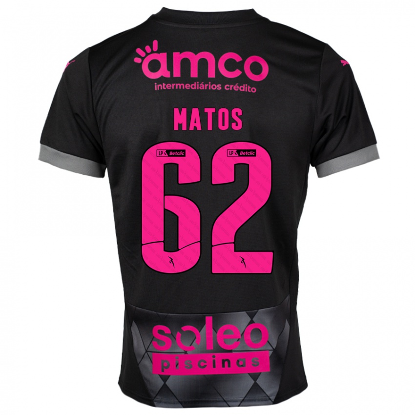 Niño Camiseta Nuno Matos #62 Negro Rosa 2ª Equipación 2024/25 La Camisa México