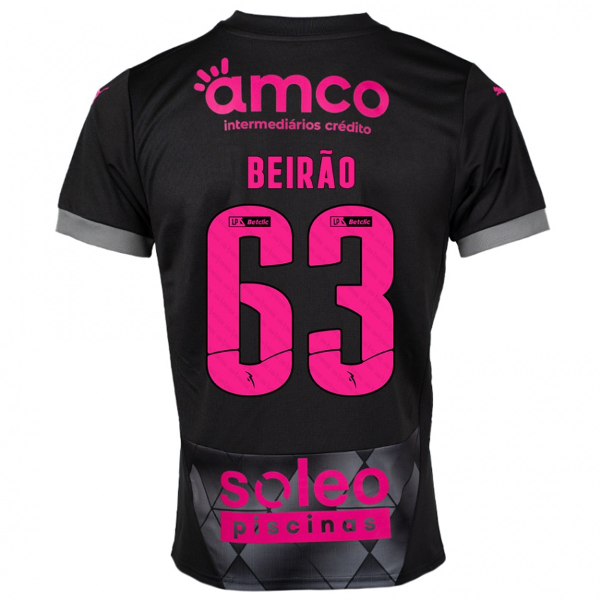 Niño Camiseta Rodrigo Beirão #63 Negro Rosa 2ª Equipación 2024/25 La Camisa México