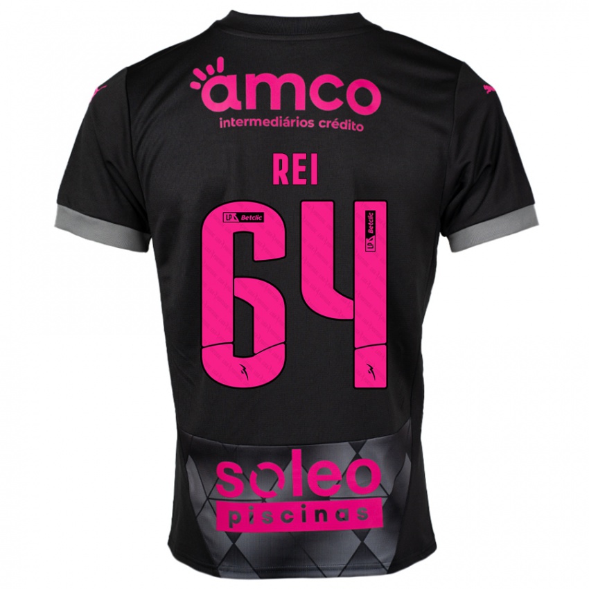 Niño Camiseta Ricardo Rei #64 Negro Rosa 2ª Equipación 2024/25 La Camisa México