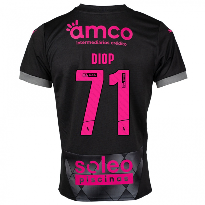 Niño Camiseta Mamadou Diop #71 Negro Rosa 2ª Equipación 2024/25 La Camisa México