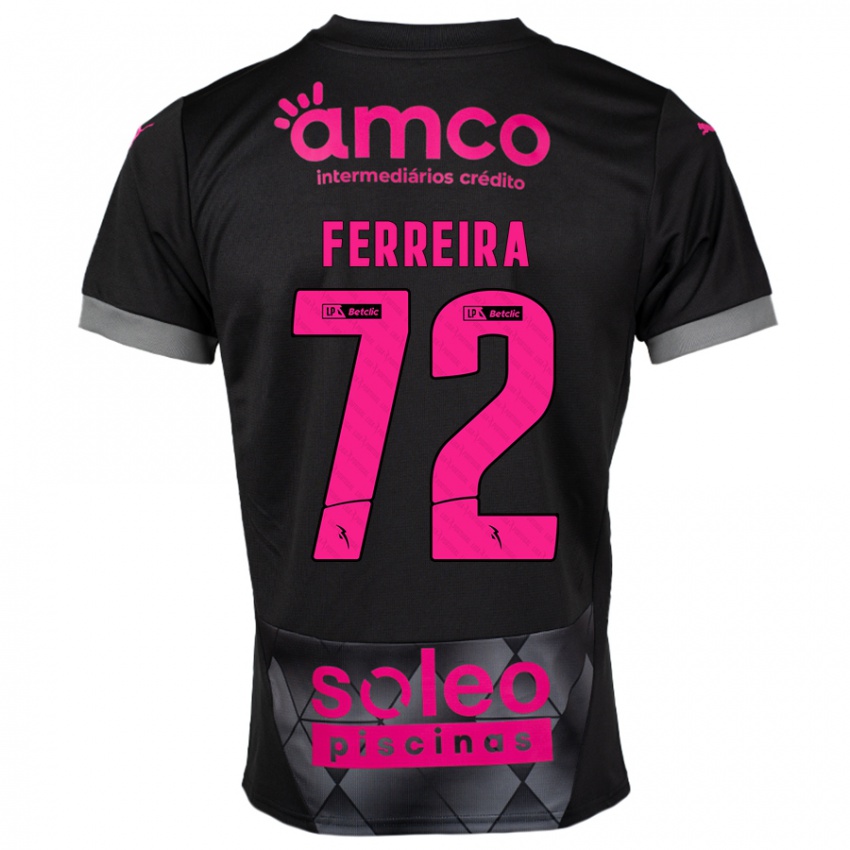 Niño Camiseta André Ferreira #72 Negro Rosa 2ª Equipación 2024/25 La Camisa México