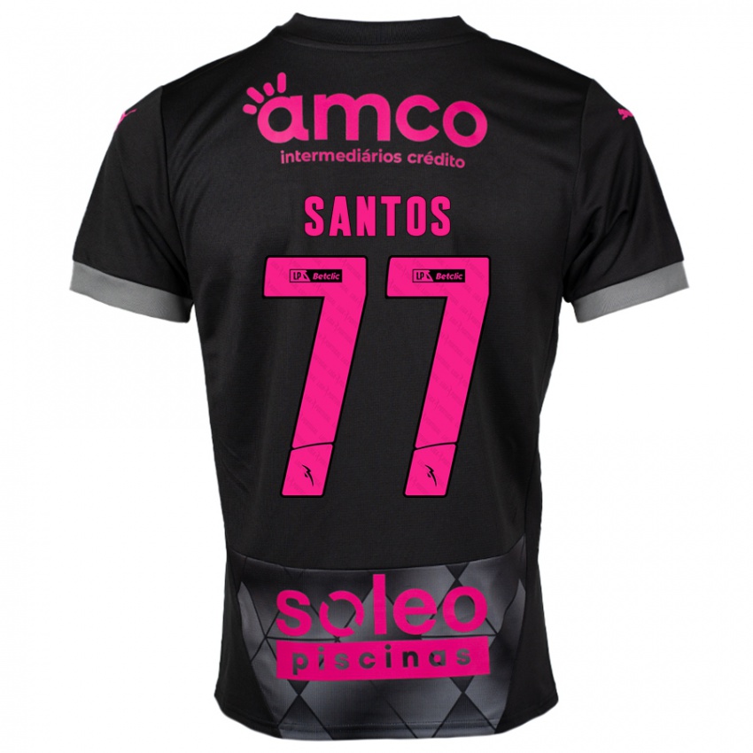 Niño Camiseta Edu Santos #77 Negro Rosa 2ª Equipación 2024/25 La Camisa México