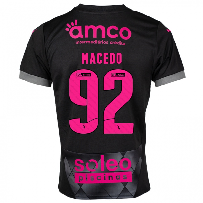 Niño Camiseta Rodrigo Macedo #92 Negro Rosa 2ª Equipación 2024/25 La Camisa México