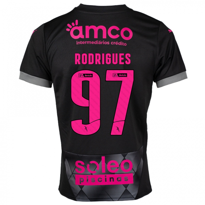 Niño Camiseta Dinis Rodrigues #97 Negro Rosa 2ª Equipación 2024/25 La Camisa México