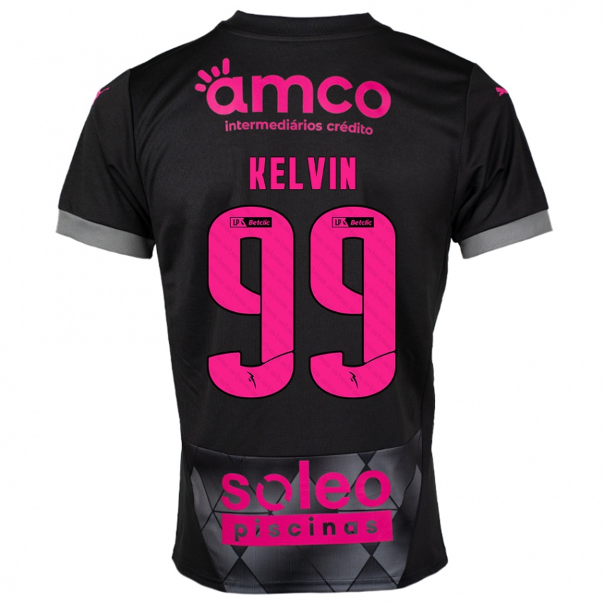 Niño Camiseta Kauan Kelvin #99 Negro Rosa 2ª Equipación 2024/25 La Camisa México